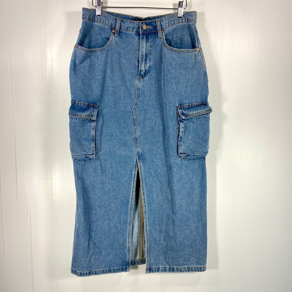 Sincerely Jules Blue Denim Jean Cargo Midi Skirt‎ Womens Junior Womens 11/29 - Picture 2 of 9